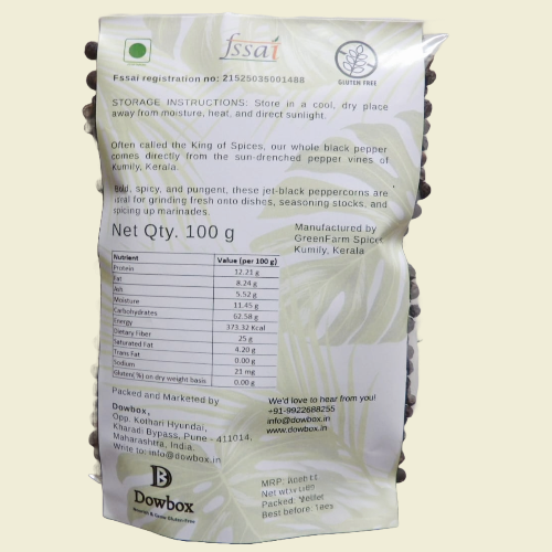 Whole Black Pepper, 100 g