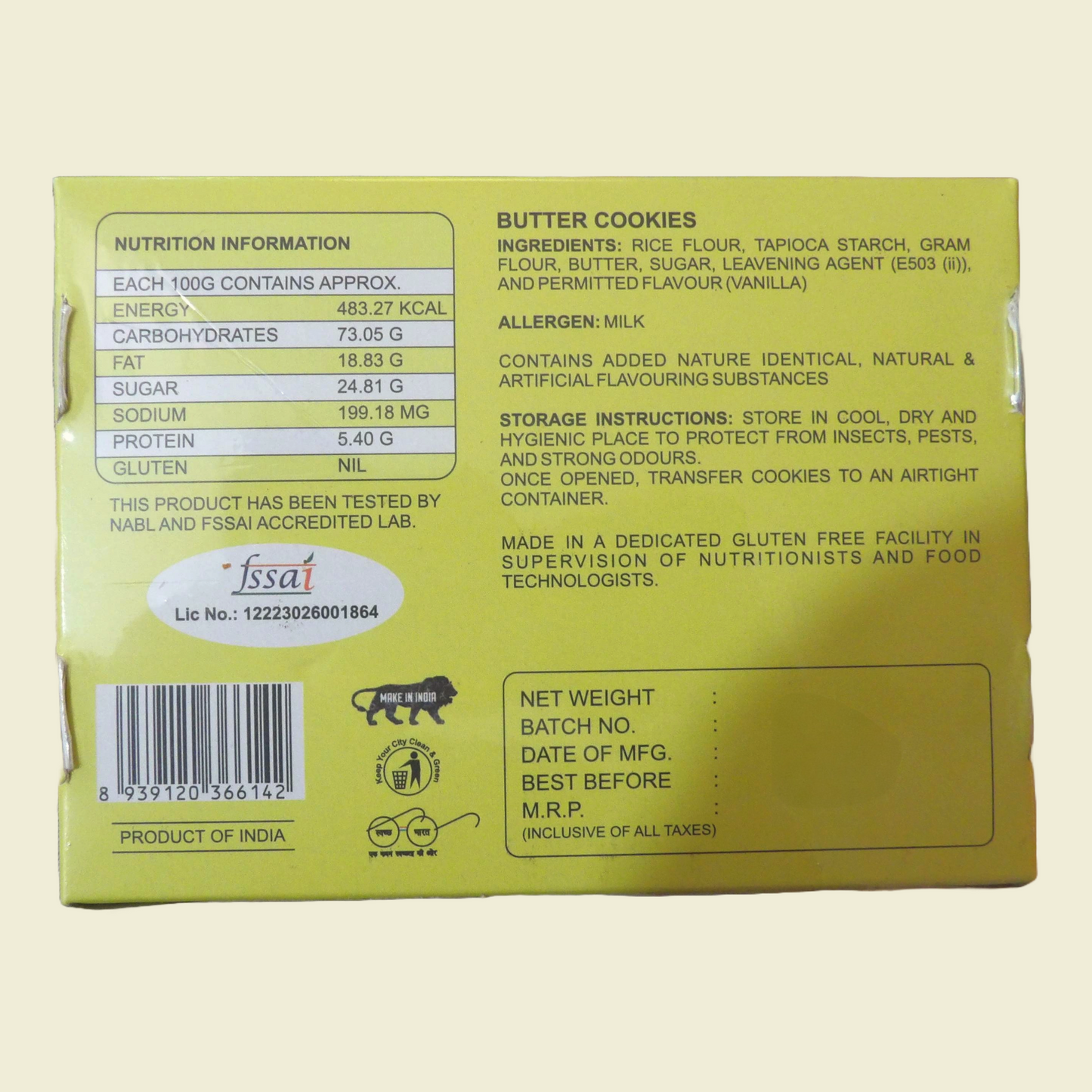 Gluten-Free Butter Cookies 200 g, ₹ 130.00