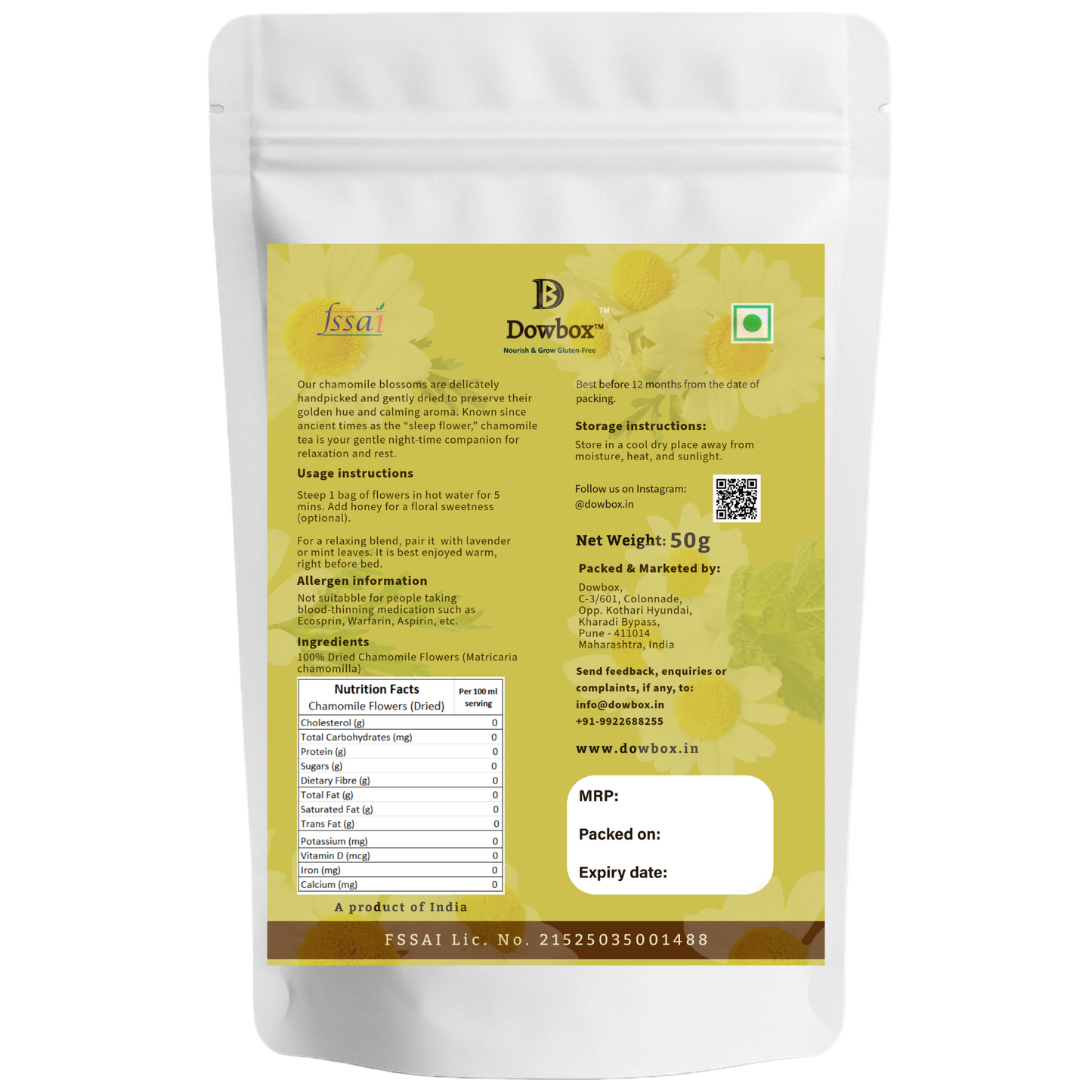 Chamomile Flowers 50 g, ₹ 230.00
