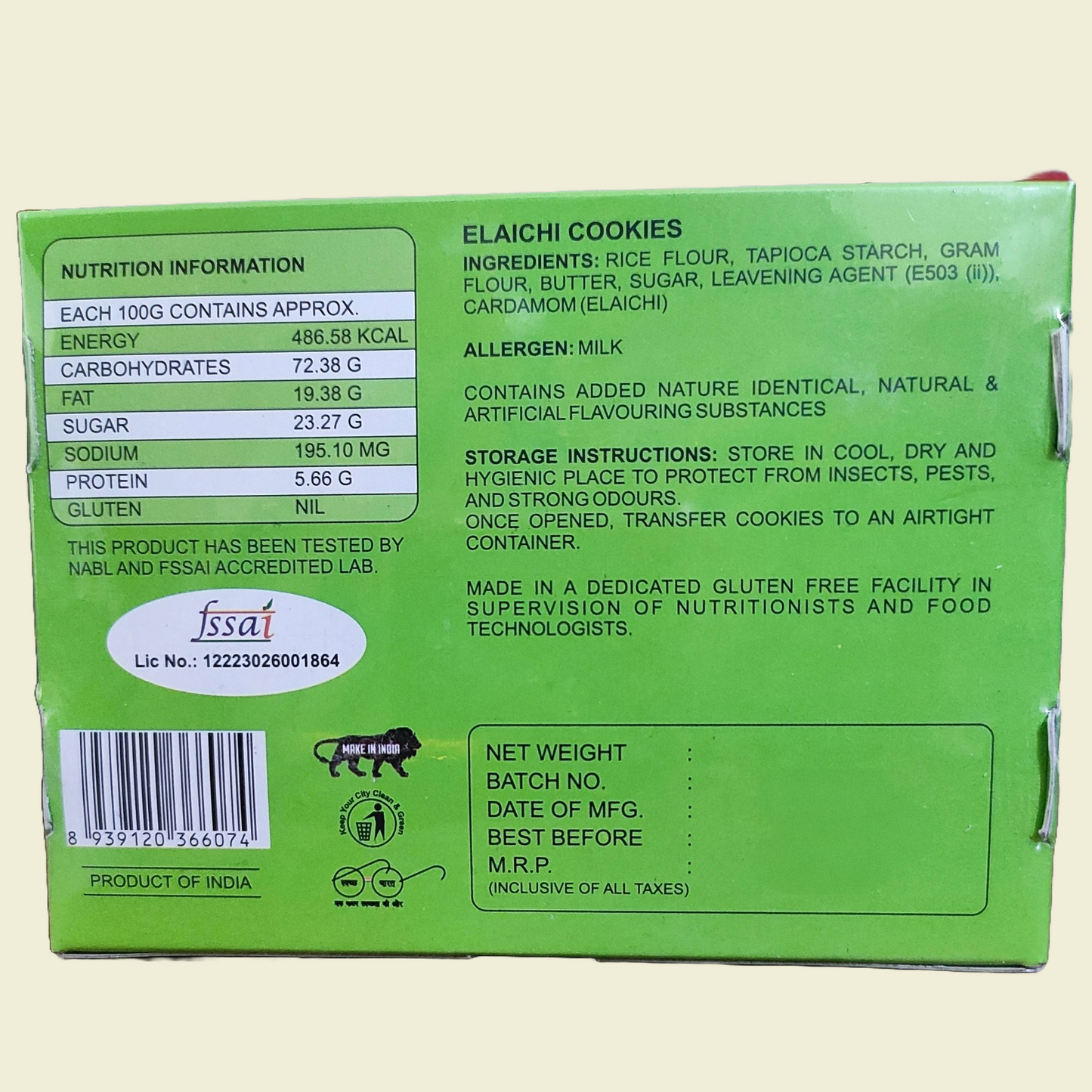 Gluten-Free Elaichi Cookies, 200 g, ₹ 150.00