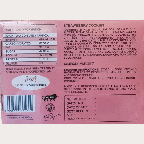 Gluten-Free Strawberry Cookies 180 g, ₹ 165.00