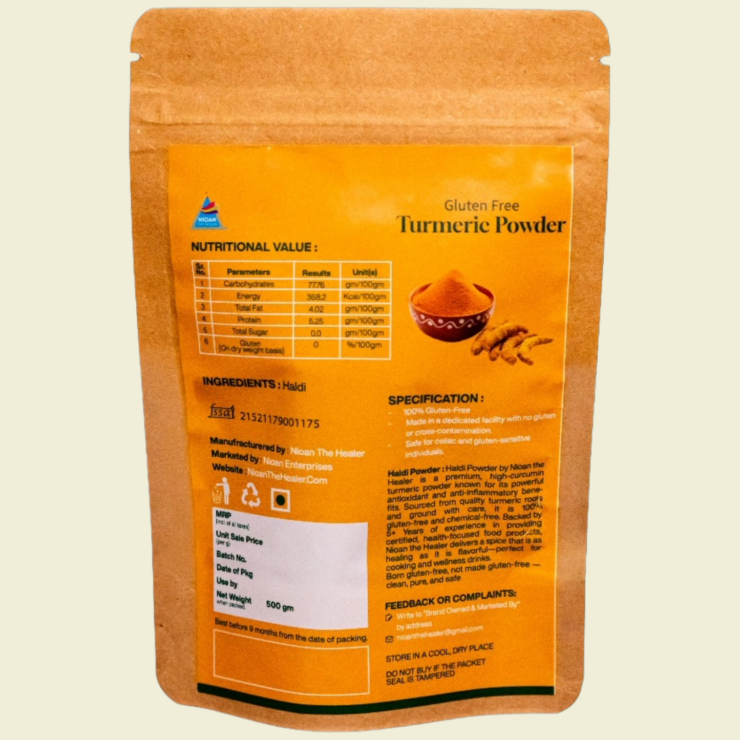 Gluten-Free Turmeric Powder, 100 g, ₹ 100.00
