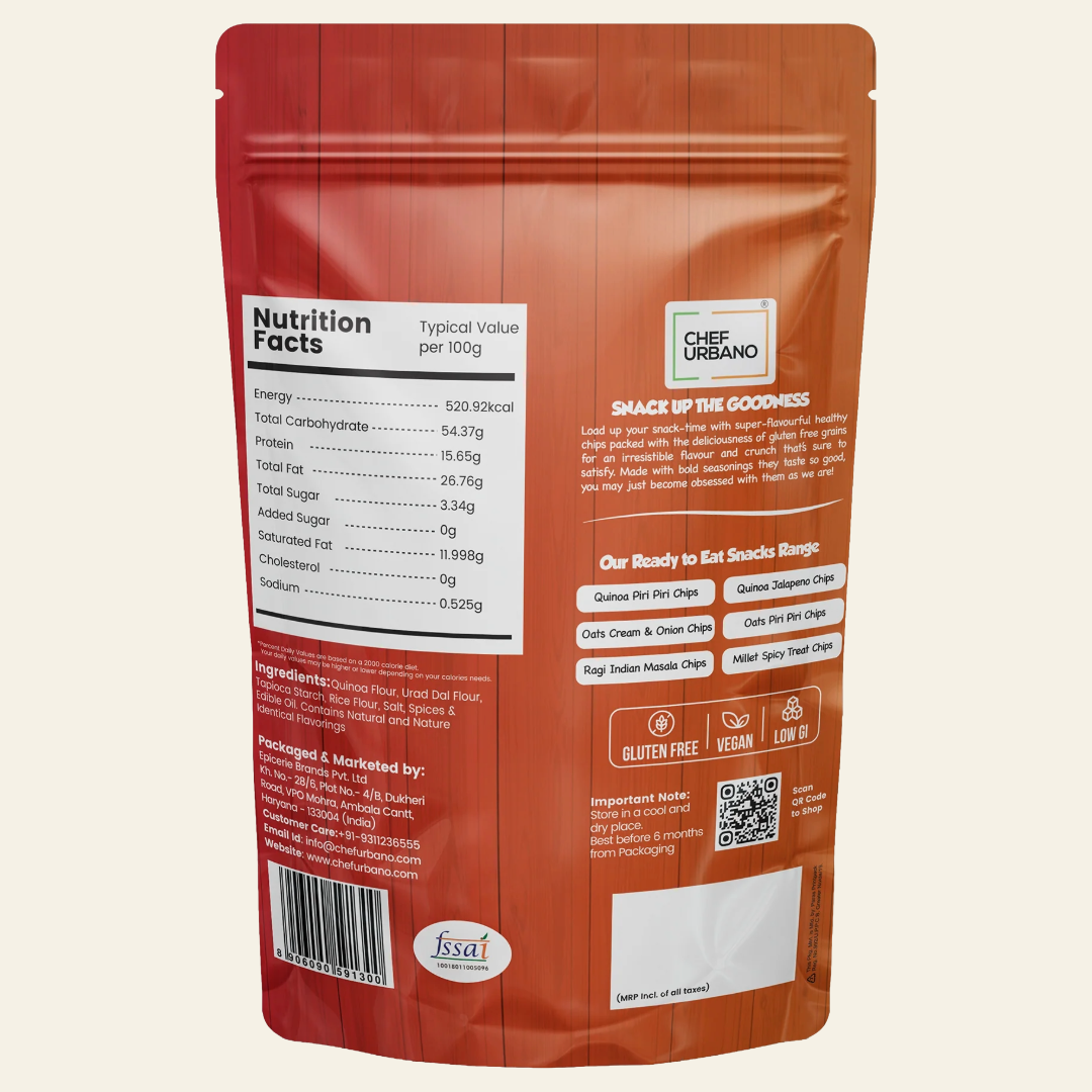 Gluten-Free Quinoa Chips Piri Piri, 75 g