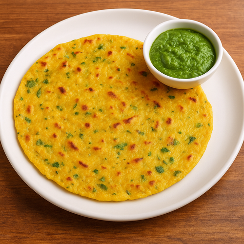 Yellow Moong Dal Flour Cheela (Serves 2-3, makes 5-6 cheelas)