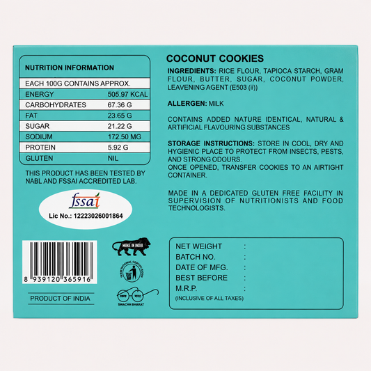 Gluten-Free Coconut Cookies 200 g, ₹ 135.00